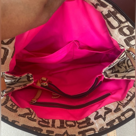 DOONEY & BOURKE Canvas and Leather Graffiti Purse, Authentic, Rare. EUC - Picture 3 of 11